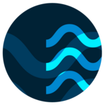 Blue wave circle icon